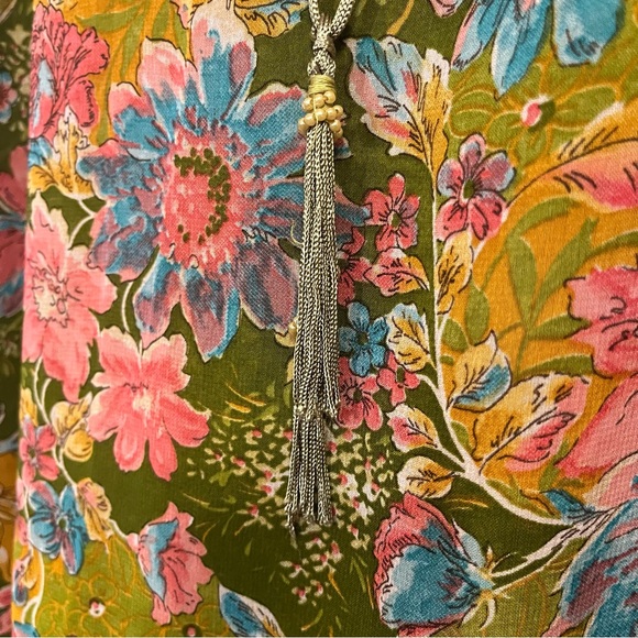 Vintage Floral Boho Chiffon Knee Length Dress Like New size Medium - Picture 4 of 9